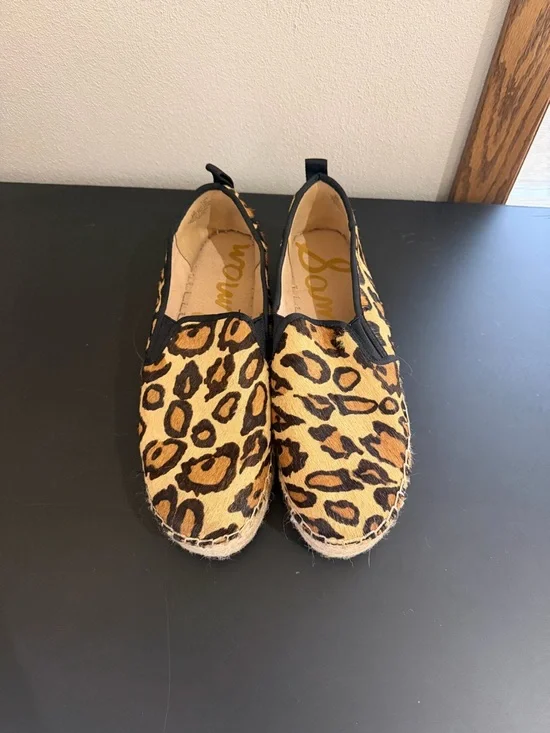 Sam Edelman Leopard Print Carrin Calf Hair Platform Slip-On Shoes 9 - Picture 5 of 8